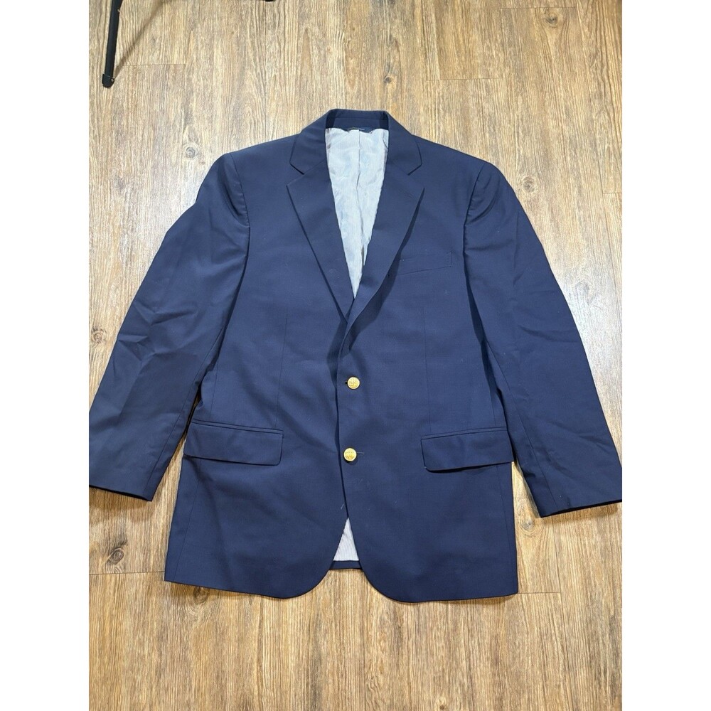 Brooks Brothers Blazer 42R Navy Blue Explorer Regent Fit Wool Blend Gold Buttons